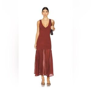 Steve Madden Sleeveless V-Neck Maxi Dress in Brick